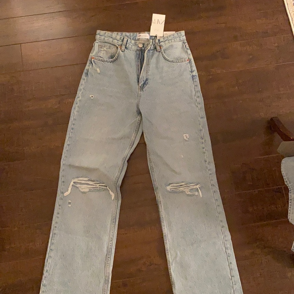 Zara High Rise Wide Leg Denim